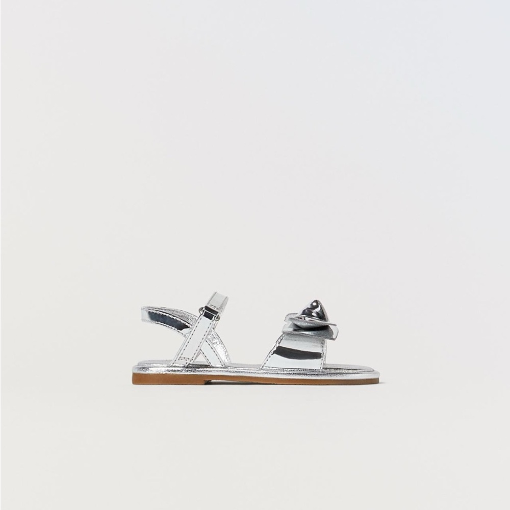 Zara Kids Metallic Silver Sandals